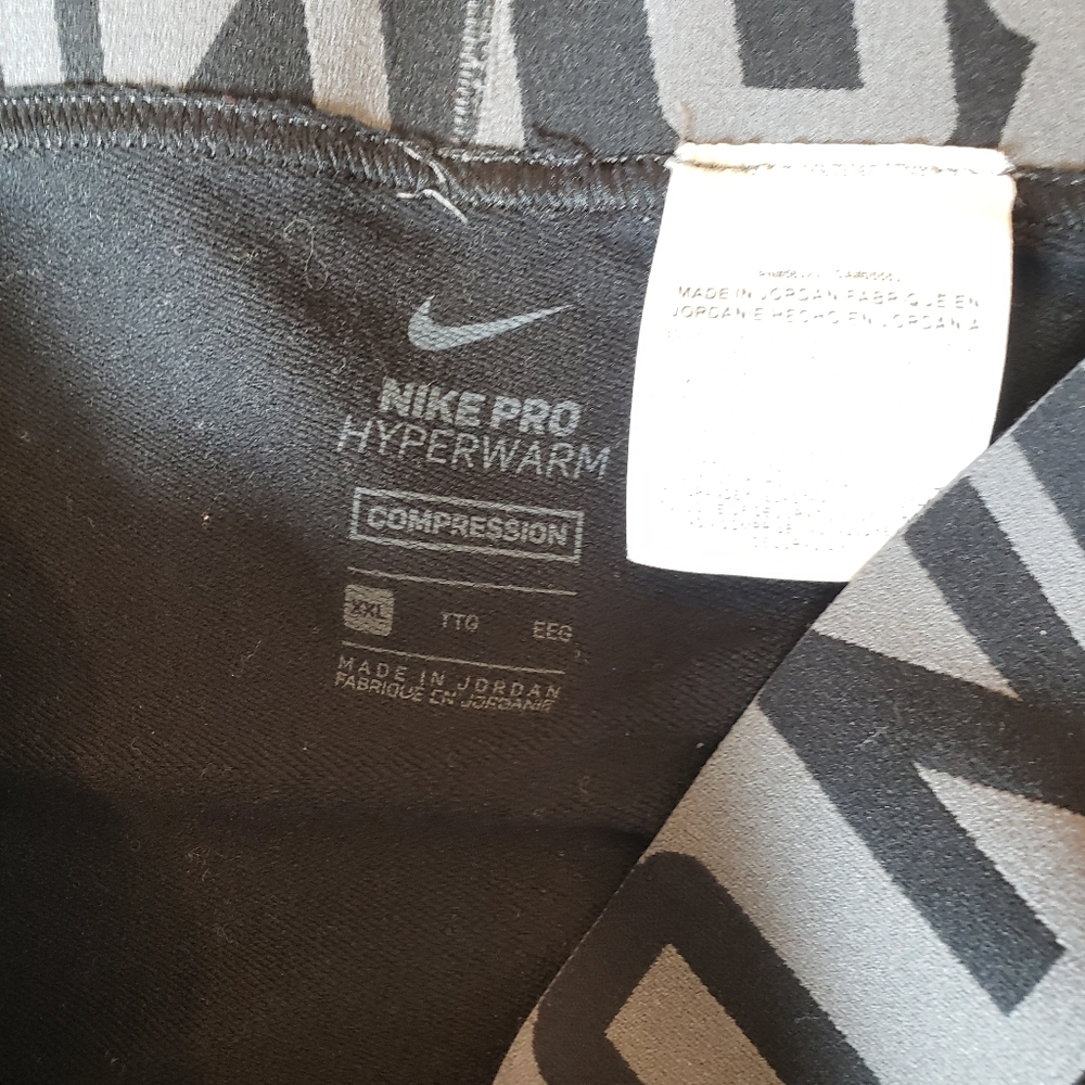 Nike Pro Hyperwarm Black Compression Leggings 32 - image 4